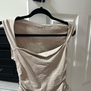 Abercrombie & Fitch Cream Sleeveless Blouse